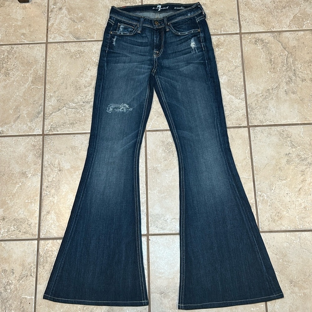 NEW 7 For All Mankind Andie Super Flare Jeans - size 25, inseam 30